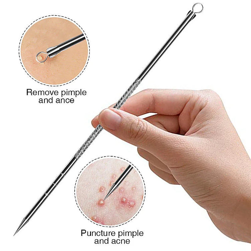4Pc/Set Acne Blemish Remover Blackhead Extractor Black Dots Cleaner Needles Set Black Spots Pore Cleanser Tool